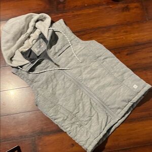 Gray Hooded Vest for Men